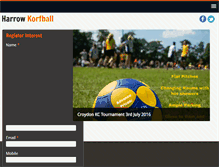 Tablet Screenshot of harrowkorfball.com